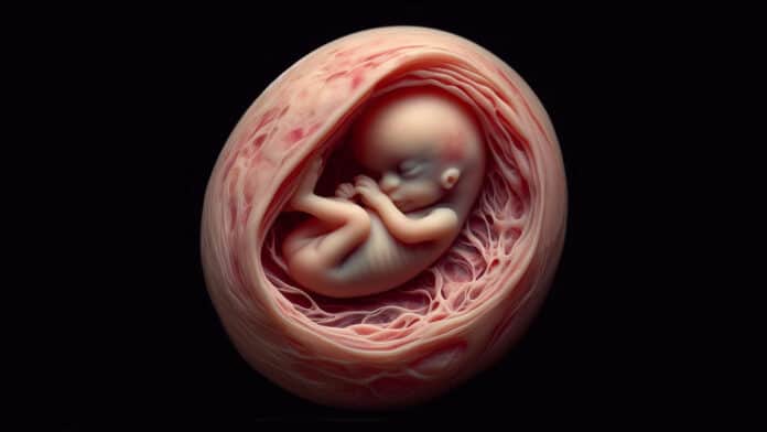 Fetus in the womb of the mother