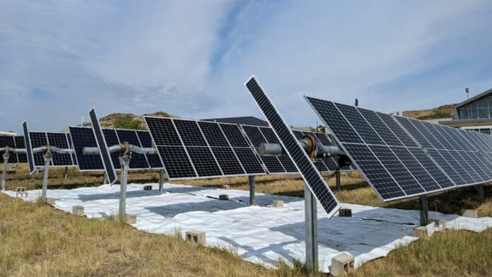 Artificial reflector experiment performed on the Bifacial Experimental Single-Axis-Tracking Site (BEST Site) at NREL in Golden, Colorado.