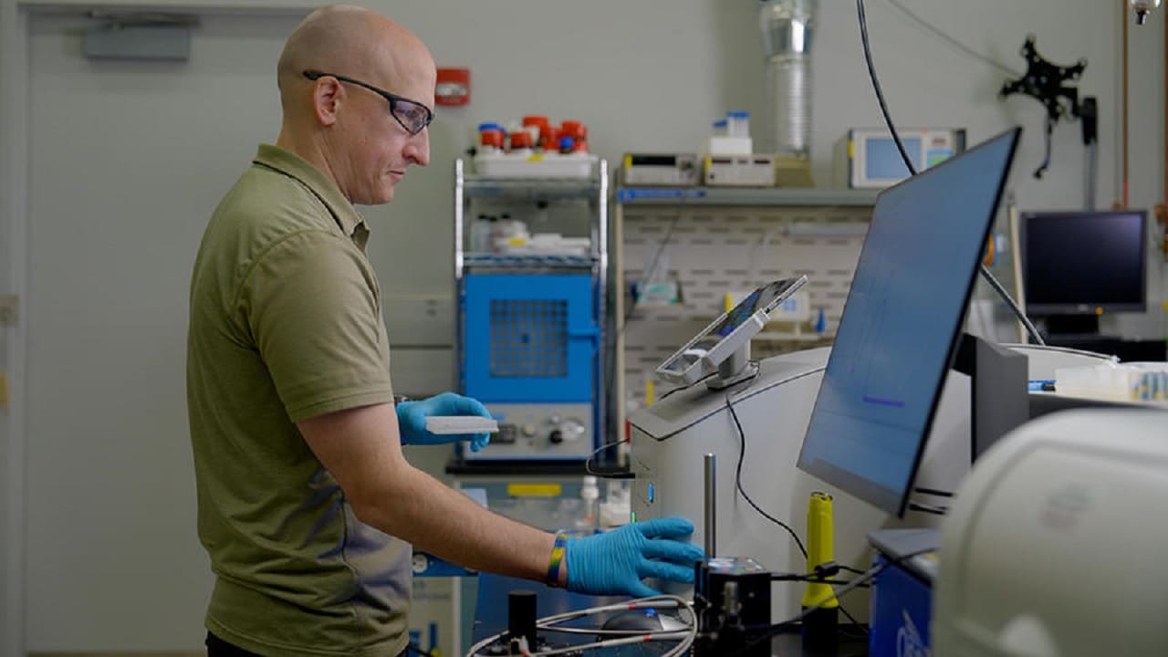 Image showing NIST researcher Thomas P. Forbes is working to ensure 3D drug printers work as designed.